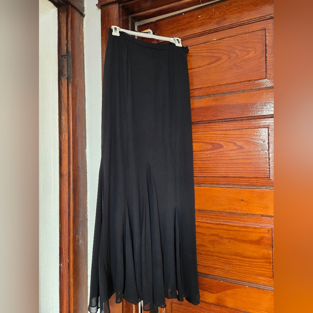 Vintage Xscape Black Maxi Skirt Mermaid Flare
